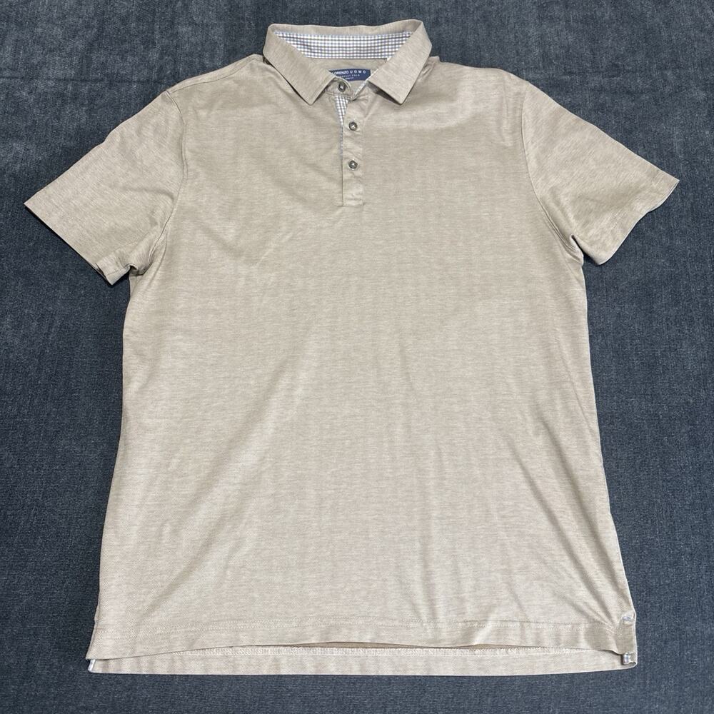LORENZO UOMO Perfect Polo Shirt Trim Fit Size Large Brown